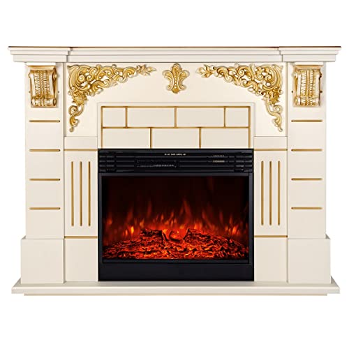 Kaminlicht Imperial Cheminée électrique sur pied avec chauffage, effet flamme LED réaliste | Feu artificiel avec radiateur chauffant commutable, thermostat Cover