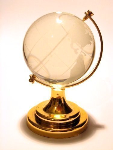 Lightahead 2.5" New Crystal Glass Miniature World Globe desk paper weight Gift