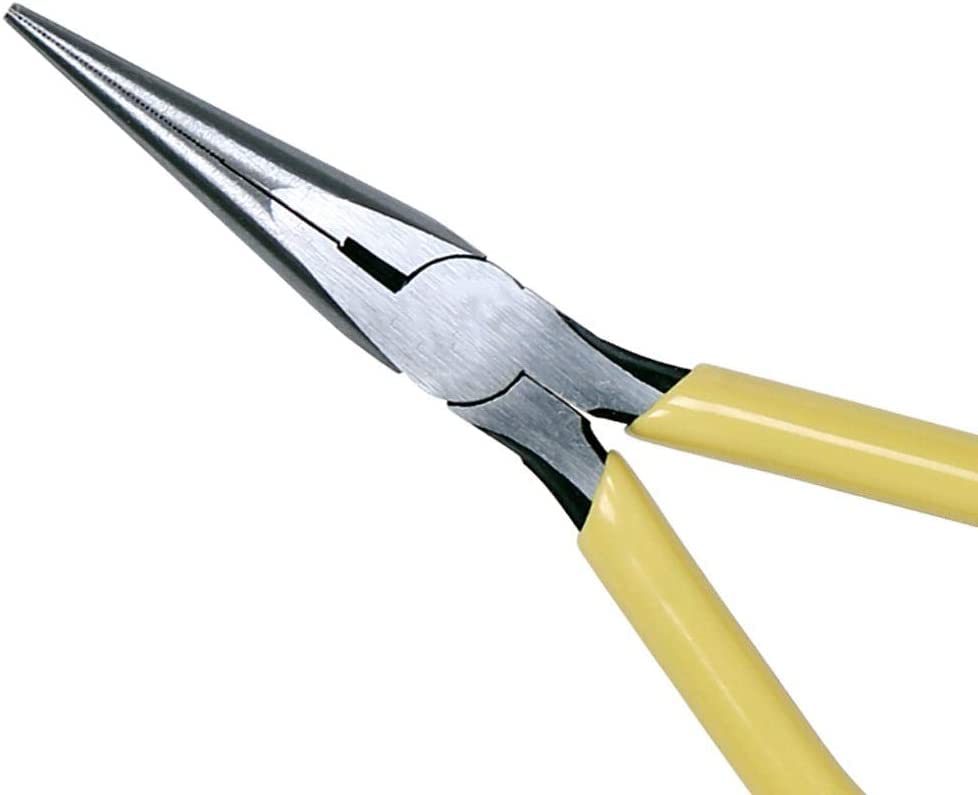 Pinze a becco lungo, pinze a becco lungo, sottili seghettate a becco lungo micro filo di precisione loop catena fine pinza naso professionale strumento per la realizzazione di gioielli perline hobby