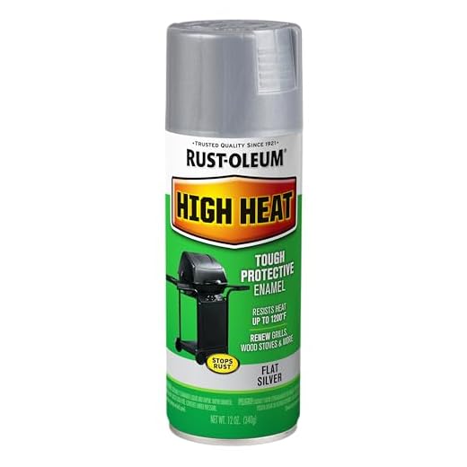 Rust-Oleum 7716830 High Heat Enamel Spray Paint, 12 oz, Silver