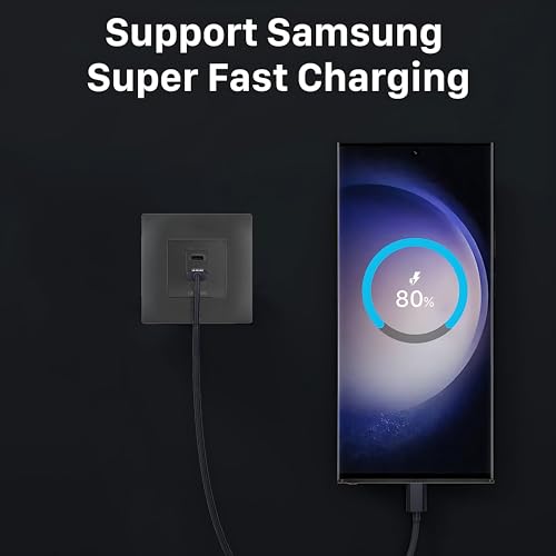 Image of MX 35W GaN USB C Charger Module Dual Port PD Wall Outlet Insert 45x45mm Modular Socket Plate, Type C Fast Charging Adapter 90-270V AC Input for iPhone 16 /15, Samsung Galaxy, iPad, Tablet