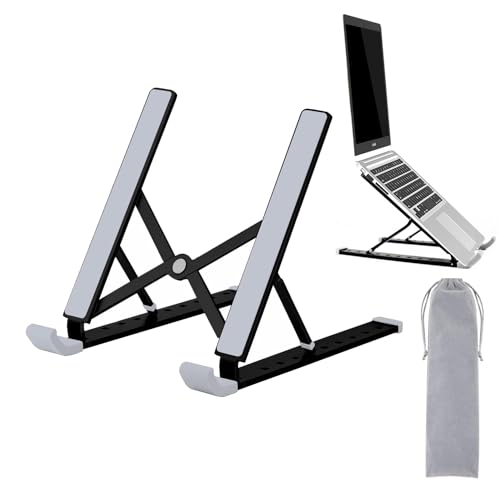 Soporte ajustable de aluminio para laptop portátil negro