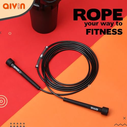 Image of Aivin Speed Glossy PVC Skipping Rope For Men And Women Jumping Rope With Adjustable Height Speed Skipping Rope For Exercise, Gym, Sports Fitness Cardio