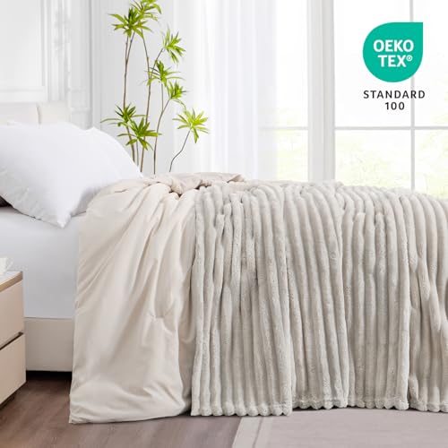 RUIKASI Kuscheldecke 220x240 Flauschig Decke Beige - XXL Wolldecke Sofadecke für Couch & Bett, Wohn- & Kuscheldecken… – Ansicht 5
