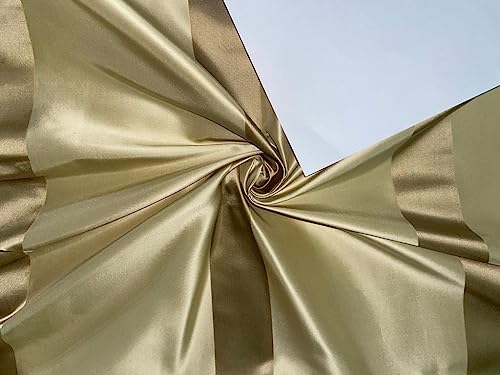 Taffetas de soie rayé doré TAFS64 tissu de luxe haute couture