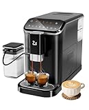 Zstar Fully Automatic Espresso Machine with Milk Frother, Professional Espresso Maker with Grinder, Auto-Cleaning, One-Touch Operation, 1.5L Water Tank for Latte, Cappuccino, Macchiato