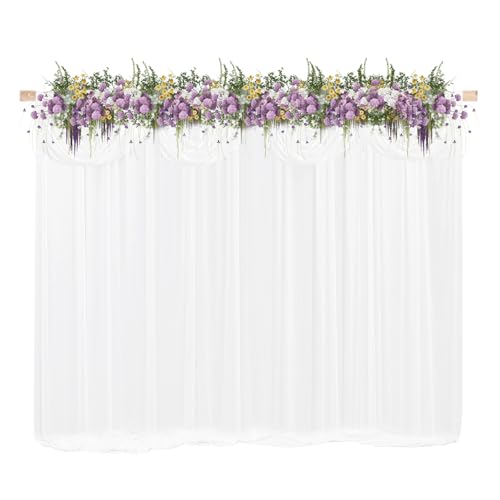 Cortina de fondo blanco para bodas, 3 x 3 m, fondo de fiesta, resistente a las arrugas, fotografía para bodas, fiestas, escenarios, teatros o estudios fotográficos