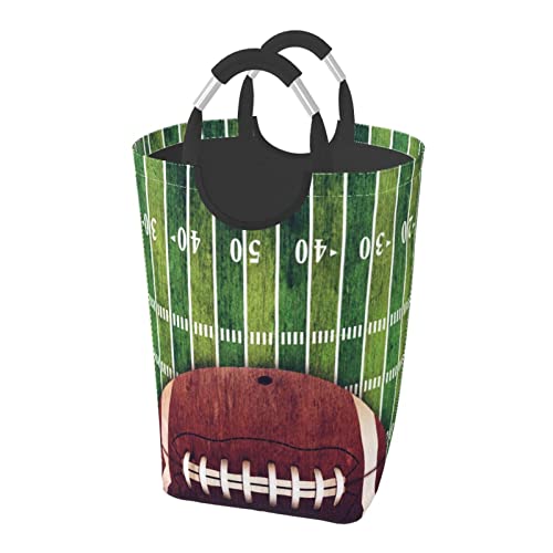 Mifsoiavv American Football Field Large Laundry Basket Collapsible Organizer Bin Sports Football Stadium Arena Laundry Hamper With Handles Durable Washing Bin Dirty Basket For Nursery Clothes Toys #TOP27
