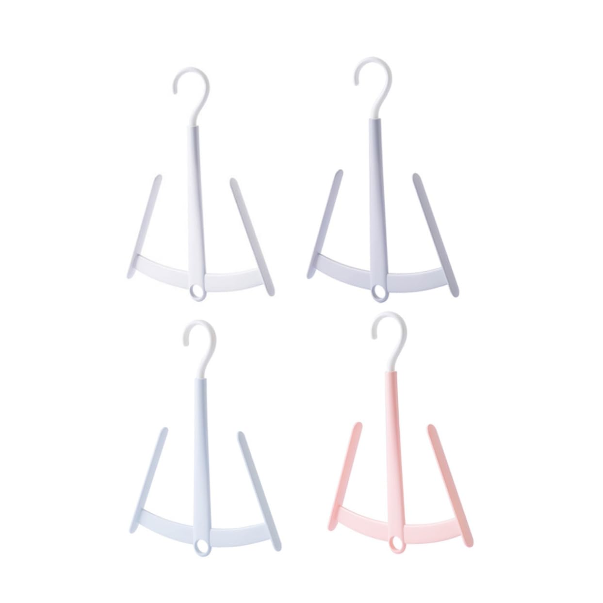 Hemobllo 4PCS Shoe Drying Rack Double Hook Design for Versatile Use Lightweight Space Saving Household Shoe Hanger White Blue Grey and Pink for Quick Drying Anywhere