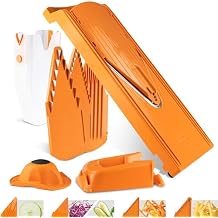 Borner Vegetable Slicer V3 Professional Set Multifunctional & Adjustable Vegetable V-Slicer For Slices, Julienne, Dices Stainless Steel V-Blade Kitchen Slicer Set Color Orange