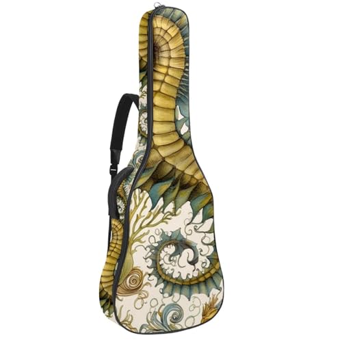 Sac pour guitare acoustique Art Ocean Hippocampe avec housse rembourrée et bandoulière réglable