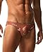 Mens Triangle Swim Briefs Printed Animal Sexy Bikini Swimwear Brown Color Swimsuit Fashion (2664Terracotta, S)