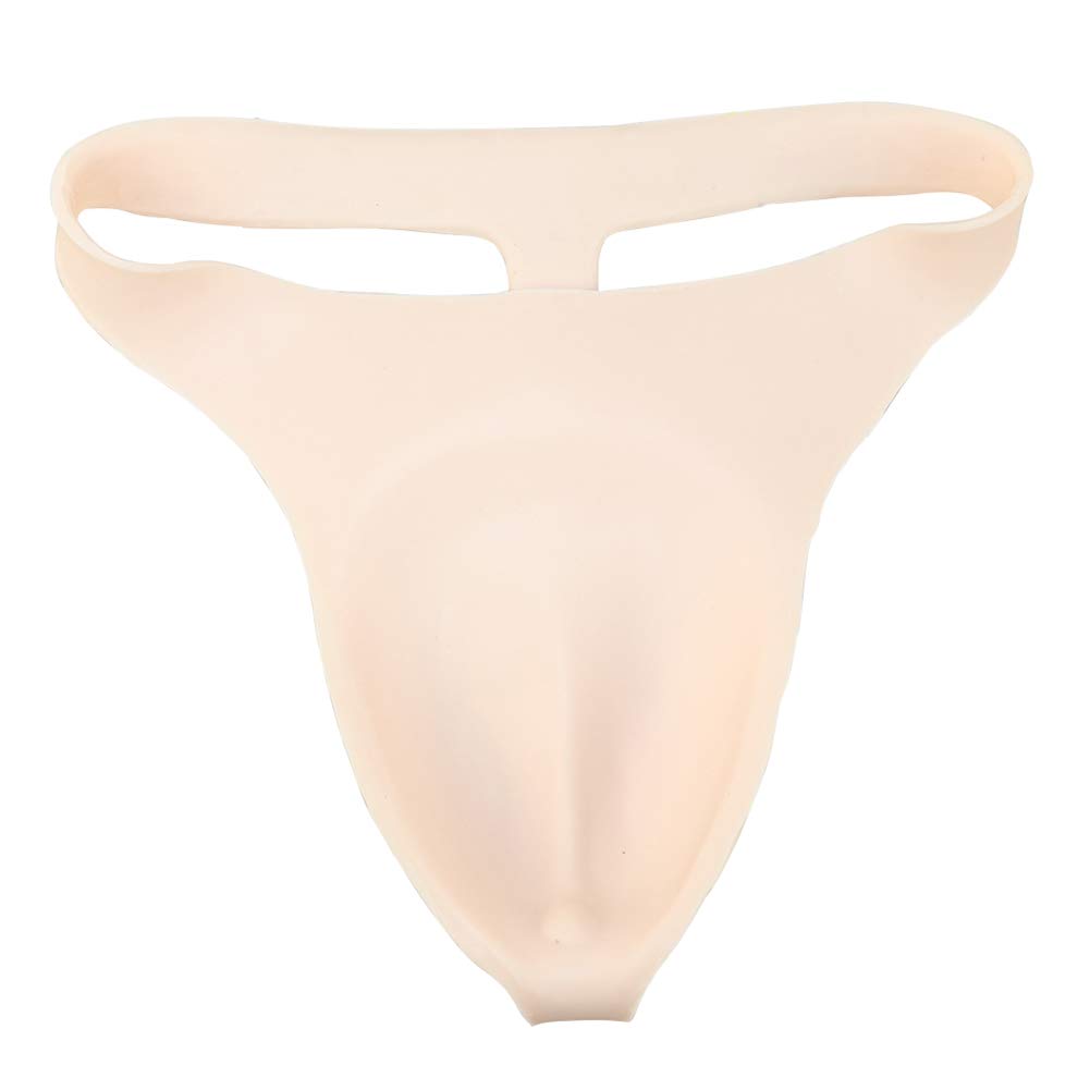 Tanga de silicona para hombre transgénero con catéter para crossdresser y ocultar ropa interior, AD56L ~ color blanco