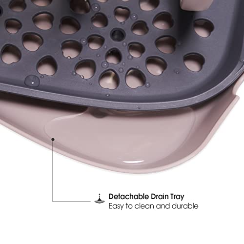 Mother-K Baby Bottle Drying Rack With Tray, Adjustable Holder For Baby Bottles, Pacifier And Pump Parts (Beige) #TOP2