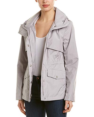 Cole Haan Women's Short Packable Rain Jacket, Pearl Grey, X-Large #TOP14