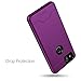 Teelevo Wallet Case for Google Pixel 2, Dual Layer Case with Card Slot Holder and Kickstand for Google Pixel 2 - Purple