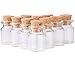 MaxMau 100 Count Small Glass Bottles with Corks,5ml Tiny Vials Clear Mini Jars Wooden Stopper for Art Crafts Storage Party Decoration Wedding Favors