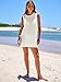 ANRABESS Womens Swimsuit Cover Up Sleeveless Knit 2025 Summer Outfits Swimwear Bathing Suit Coverup Crochet Beach Dress White Medium
