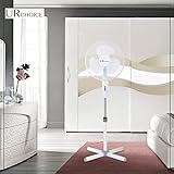 16 Inch White Pedestal Fan, Adjustable Height, 3 Speed Settings Powerful Electric Floor Fan for Cool Airflow, Lightweight Standing Fan for Home, Office, Bedroom & Living Room - Image 8