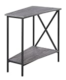 Convenience Concepts Tucson Wedge End Table, Weathered Gray / Black