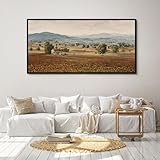 yiijeah Framed Artwork for Walls Extra Large Vintage Nature Earthy Wall Art landscape pictures Canvas Paintings Decor for Living Room Bedroom Entryway 48x24 Inches