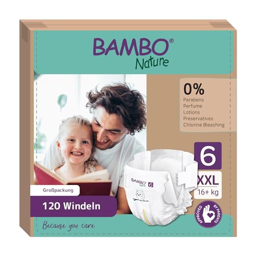 Bambo Nature Baby Windeln Größe 6 (16+kg) 120 St. Monatsbox | Premium...