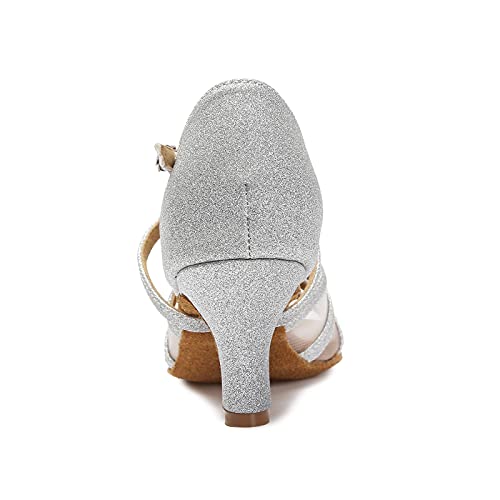 Image of Women's Ballroom Dance Shoes Latin Salsa Dancing Shoes Cross Strap 2.5inch Heel 3inch Heel ZB04