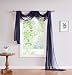 LinenZone Amazing Sheer Window Scarf Fabric Sheer Voile Curtain for Window Treatment - Add to Window Curtains for Enhanced Effect (56"x144", Navy)