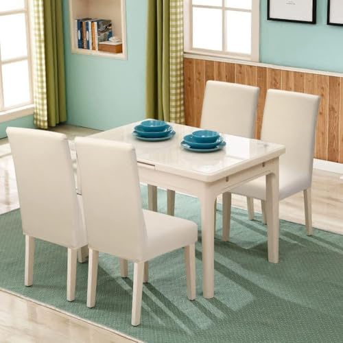 Fuloon 4 Pack Super Fit Stretch Removable Washable Short Dining Chair Protector Cover Seat Slipcover for Hotel, Dining Room, Ceremony, Banquet Wedding Party - Thumbnail 2