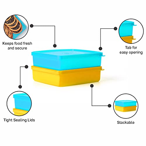 Image of Tupperware Snack Stackers 400ml (Set of 2), Yellow & Blue