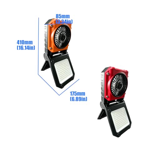 Ventilador para acampar con luz ligera y carga USB para exteriores 3