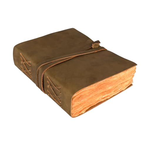 DAFELO® Vintage Leather Journal with Strap Closure Plain Paper, Full