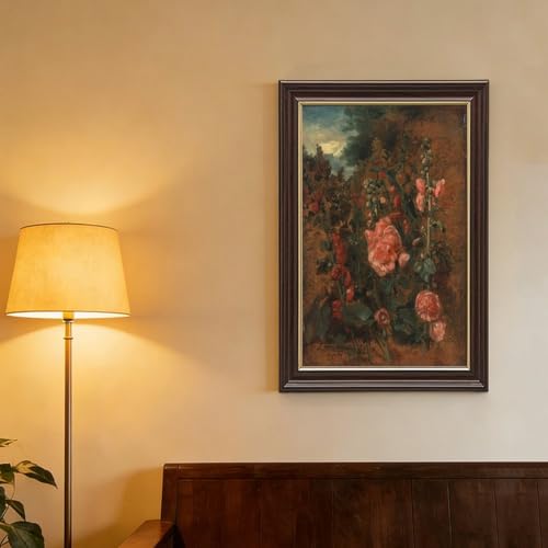 Impression sur toile roses trémières John Constable, la solution pour mur de bureau vide