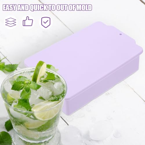 Molde para cubitos de hielo de silicona con tapa morado miniatura 7