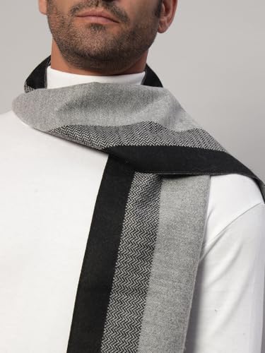 Image of Ravaiyaa - Attitude is everything Men's Reversible Stripe Pattern Winter Wool Scarf, Muffler 72 inchx12 inch Inch