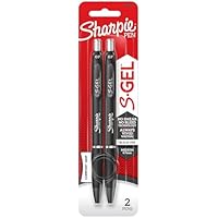 Sharpie S-Gel Retractable 0.7 mm Gel Pen, Black (Pack of 2)