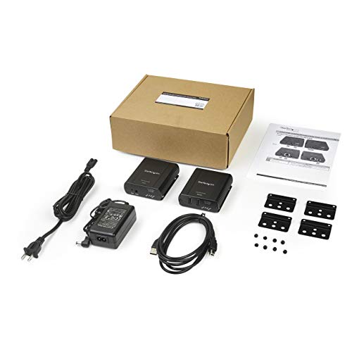 Image of StarTech.com 2 Port USB 2.0 Extender Hub Over Cat5e /Cat6 Cable (RJ45) - 330ft /100m Industrial Metal USB Extender Adapter Kit w /ESD Protection - Externally Powered - 480 Mbps (USB2002EXT2NA)