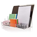 Acrylic Desk Organizer for Office Supplies and Desk Accessories, 12.5” x 5.5” x 4” and 5mm Acrylic V