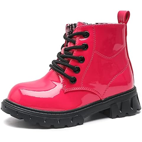DADAWEN Waterproof Lace-Up Ankle Boots for Kids Cover