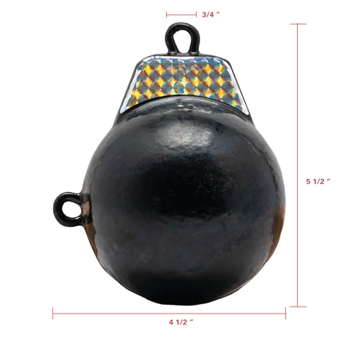 Extreme Max 3006.6891 Coated Ball-with-Fin Downrigger Weight - 10 lbs. with Silver Flash by Extreme Max - Image 4