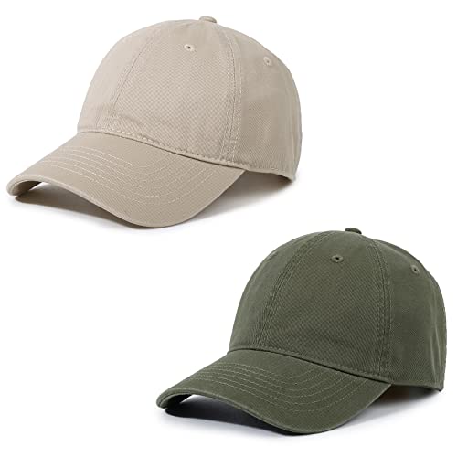 Crazy Era Gorra de béisbol unisex de algodón liso en blanco sombrero de papá ajustable vintage sólido sombrero, Caqui+verde, talla única