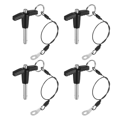 QUARKZMAN 4Pcs Goupilles de Verrouillage de Poignée en T, 6mm x 20mm Longueur d'Utilisation Acier Inoxydable Bouton-Poussoir à Libération Rapide