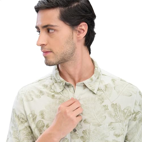 Image of Spykar Men Cotton Blend Full Sleeve Slim Fit Printed Shirts