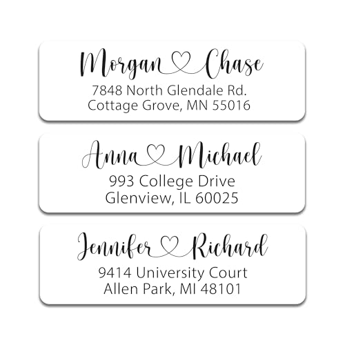 Personalized Wedding Return Address Labels - Address Labels for Couples - Wedding Invitation Mailing Labels on Sheets - 50 to 500 Labels