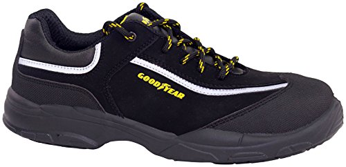 Goodyear G1388601C - Zapatos de Seguridad Unisex - Nobuk Negro S3 SRC - Protección y Durabilidad - Ideal para Diversas Actividades Laborales - Talla 41