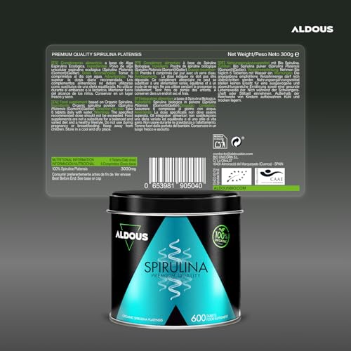 600 Comprimidos de Espirulina Ecologica | Máxima Dosis 100% Alga Spirulina Bio por Dosis - 3000mg | Saciante - Inhibidor de Apetito y Ansiedad 100% Natural - DETOX - Proteina Vegana para 100 Días - imagen 6