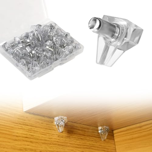 30 Pcs Cabinet Shelf Pegs for Shelves 5mm Shelf Pins Holders Clear Shelf Support Pegs Adjustable Shelf Brackets Kitchen Cabinet Shelf Clips for Furniture & Closet Bookshelf Kit (30 Pieces 5mm)