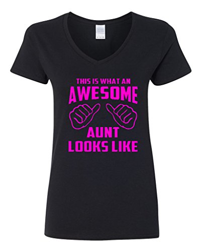V-Neck Ladies This Is What an Awesome Aunt Looks Like Funny T-Shirt Tee