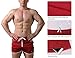 BALEAF Men's 3 Inches Bodybuilding Workout Shorts Drawstring Running Shorts Zipper Pockets Dark Red Size M