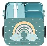 Fiambrera Bento sin BPA, fiambrera con compartimento para fruta extra + tenedor pequeño, para niños y niñas Nuestras fiambreras también son ideales como regalo para los niños para el comienzo del colegio, cumpleaños, Pascua o Navidad.